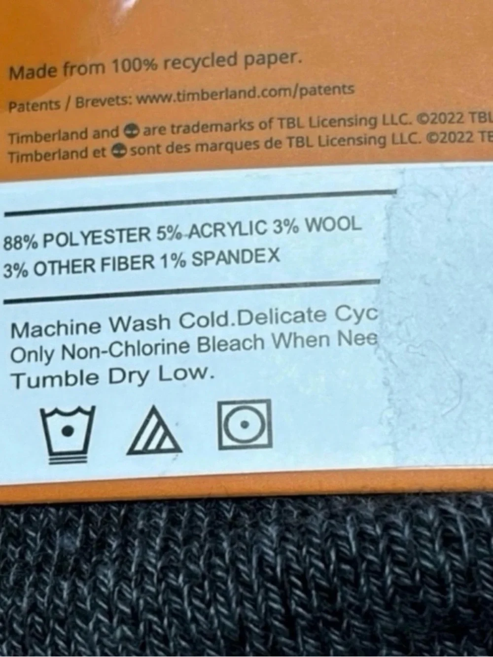 New Timberland Socks Men’s 4 Pair Gray Wool Cushioned Boot Socks Casual Outdoors
